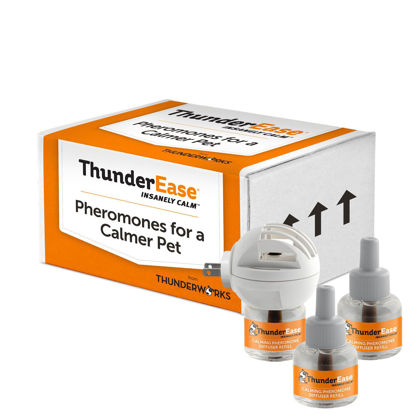 Picture of ThunderEase Dog Calming Pheromone Diffuser Kit | Powered by ADAPTIL | Vet Recommended to Relieve Separation Anxiety, Stress Barking and Chewing, and Fear of Fireworks & Thunderstorms (90 Day Supply)