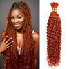 Picture of Human Braiding Hair 100g 22 Inch Deep Water Wave Bulk Human Hair for Braiding No Weft 10A Brazilian Virgin Curly Human Hair Extensions for Boho Braids Wet and Wavy Ginger Human Hair Braiding Hair