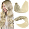 Picture of GOO GOO Tape in Hair Extensions Human Hair, 17/22/60 Balayage Ash Blonde to Golden Blonde and Platinum B, 18inch 50g 20pcs, Thick Ends Straight Seamless, Invisible Tape in Hair Extensions Human Hair