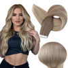 Picture of Full Shine Tape in Extensions Human Hair 20 Inch Tape in Hair Extensions Balayage Color 8 Ash Brown to 18 Ash Blonde And 60 Platinum Blonde Hair Extensions Tape in 50 Gram 20pcs Skin Weft Hair