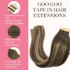 Picture of GOO GOO Tape in Hair Extensions Human Hair, 4/26/4 Balayage Chocolate Brown to Honey Blonde, 14inch 100g 40pcs, Thick Ends Straight Seamless Tape in, Invisible Tape in Hair Extensions Human Hair