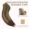 Picture of GOO GOO Tape in Hair Extensions Human Hair, 4/26/4 Balayage Chocolate Brown to Honey Blonde, 14inch 100g 40pcs, Thick Ends Straight Seamless Tape in, Invisible Tape in Hair Extensions Human Hair