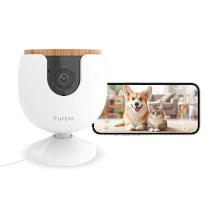 Picture of Furbo Mini New Pet Camera: Home Security Camera with Barking or Meowing Alerts, Cat or Dog Camera with Phone App, Smart Home Indoor Cam with 2-Way Speaker and Night Vision (No Subscription Required)