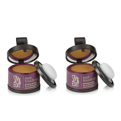 Picture of Root Touch Up Powder by Style Edit | Cover Up Hair Color for Grays and Roots | Light Brown Mineral Infused Binding Hairline Powder - 2 Pack