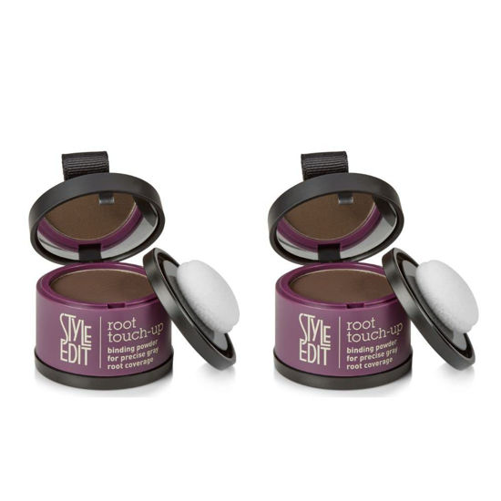 Picture of Style Edit Root Touch Up Powder for Dark Brown Hair | Covers Grays and Roots | Mineral-Infused Hairline Concealer - 2 Pack