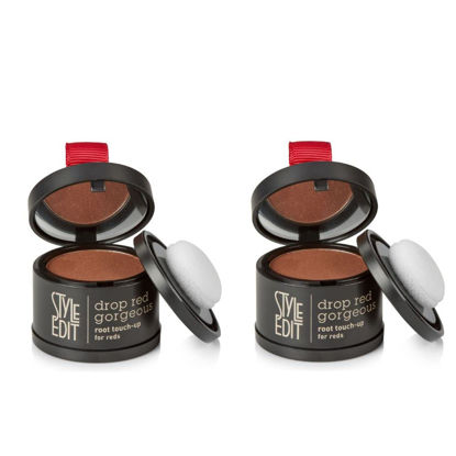 Picture of Root Touch Up Powder for Dark Red Hair by Style Edit | Mineral Infused Binding Hairline Powder Cover Grays - 2 Pack