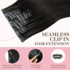 Picture of GOO GOO Clip in Hair Extensions Real Human Hair, Remy Human Hair Extensions Clip ins for Women, Natural Human Hair, 18inch 110g 7Pcs, 1B Natural black