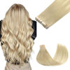 Picture of GOO GOO Tape in Hair Extensions Human Hair, 18ET90A Natural Blonde Balayage, 16inch 100g 40pcs, Thick Ends Straight Seamless Tape in, Invisible Tape in Hair Extensions Human Hair