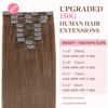 Picture of GOO GOO Clip in Hair Extensions Real Human Hair, 16inch 150g 9Pcs, 5 Light Ash Brown, Remy Human Hair Extensions Clip ins for Women, Natural Human Hair