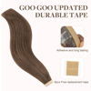 Picture of GOO GOO Tape in Hair Extensions Human Hair, 5 Light Ash Brown, 16inch 100g 40pcs, Thick Ends Straight Seamless Tape in, Invisible Tape in Hair Extensions Human Hair