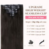 Picture of GOO GOO Clip in Hair Extensions Real Human Hair, Remy Human Hair Extensions Clip ins for Women, Natural Human Hair, 18inch 130g 7Pcs, 2 Dark Brown