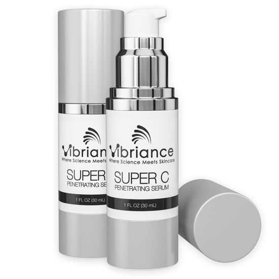 Picture of Vibriance Super C Serum for Mature Skin, Made in USA, All-In-One Formula Hydrates, Firms, Lifts, Smooths, Targets Age Spots, Wrinkles, Vitamin C Serum; 1 fl oz - Pack of 2