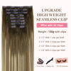 Picture of GOO GOO Clip in Hair Extensions Real Human Hair, 14inch 130g 9Pcs, 3/8/613 Balayage Walnut Brown to Ash Brown and Bleach Blonde, Remy Human Hair Extensions Clip ins for Women, Natural Human Hair