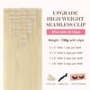 Picture of GOO GOO Clip in Hair Extensions Real Human Hair, 14inch 130g 9Pcs, 60A Platinum Blonde, Remy Human Hair Extensions Clip ins for Women, Natural Human Hair