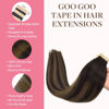 Picture of GOO GOO Tape in Hair Extensions Human Hair, 2/6/2 Balayage Dark Brown to Chestnut Brown, 16inch 100g 40pcs, Thick Ends Straight Seamless Tape in, Invisible Tape in Hair Extensions Human Hair