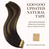 Picture of GOO GOO Tape in Hair Extensions Human Hair, 2/6/2 Balayage Dark Brown to Chestnut Brown, 16inch 100g 40pcs, Thick Ends Straight Seamless Tape in, Invisible Tape in Hair Extensions Human Hair