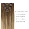 Picture of WENNALIFE Clip in Hair Extensions Real Human Hair, 14 Inch 120g 7pcs Human Hair Extensions Clip In Human Hair, Balayage Chestnut Brown Mixed Dirty Blonde Hair Extensions Clip In Real Hair Remy Human