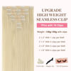 Picture of GOO GOO Clip in Hair Extensions Real Human Hair, 16inch 130g 7Pcs, 60A Platinum Blonde, Remy Human Hair Extensions Clip ins for Women, Natural Human Hair