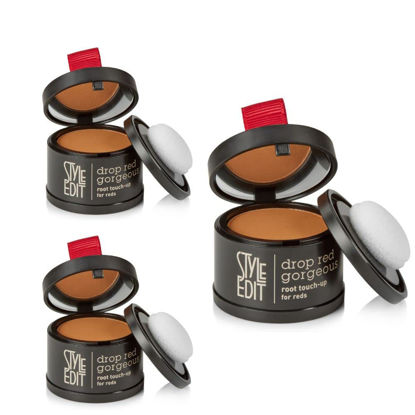 Picture of Root Touch Up Powder By Style Edit, to Cover Up Dark Roots and Grays Between Salon Visits, Water Resistant, Non-Sticky, Compact And Mess-Free, Light Red Hair Color (Pack of 3)