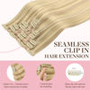 Picture of GOO GOO Clip in Hair Extensions Real Human Hair, Remy Human Hair Extensions Clip ins for Women, Natural Human Hair, 18inch 110g 7Pcs, 18D/22F Dirty Blonde Highlights