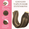 Picture of GOO GOO Tape in Hair Extensions Human Hair, 4/26/4 Balayage Chocolate Brown to Honey Blonde, 26inch 60g 20pcs, Thick Ends Straight Seamless Tape in, Invisible Tape in Hair Extensions Human Hair