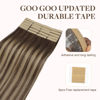 Picture of GOO GOO Tape in Hair Extensions Human Hair, 4/26/4 Balayage Chocolate Brown to Honey Blonde, 26inch 60g 20pcs, Thick Ends Straight Seamless Tape in, Invisible Tape in Hair Extensions Human Hair