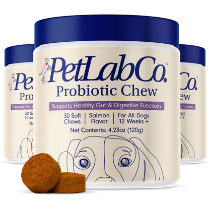 Picture of PetLab Co. Probiotics for Dogs, Support Gut Health, Diarrhea, Digestive Health & Seasonal Allergies - Salmon Flavor - 30 Soft Chews