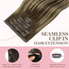 Picture of GOO GOO Clip in Hair Extensions Real Human Hair, Remy Human Hair Extensions Clip ins for Women, Natural Human Hair, 24inch 120g 7Pcs, 4/26/4 Balayage Chocolate Brown to Honey Blonde