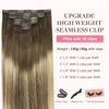 Picture of GOO GOO Clip in Hair Extensions Real Human Hair, 22inch 150g 7Pcs, 3/8/613 Balayage Walnut Brown to Ash Brown and Bleach Blonde, Remy Human Hair Extensions Clip ins for Women, Natural Human Hair