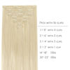 Picture of WENNALIFE Seamless Clip In Hair Extensions Human Hair, 24 Inch 160g 7pcs Bleach Blonde Real Hair Extensions Clip in Human Hair Invisible PU Skin Weft Natural Remy Human Hair Extensions