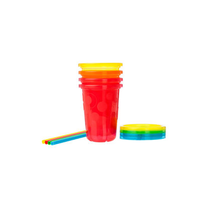 Picture of The First Years Take & Toss Toddler Straw Cups - Spill Proof and Dishwasher Safe Toddler Cups with Straws - Toddler Feeding Supplies - 10 Oz - 4 Count