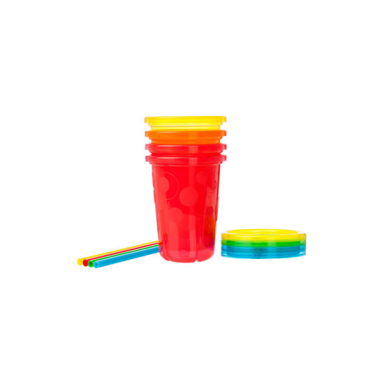 Picture of The First Years Take & Toss Toddler Straw Cups - Spill Proof and Dishwasher Safe Toddler Cups with Straws - Toddler Feeding Supplies - 10 Oz - 4 Count