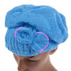 Picture of 6 Colors Microfiber Solid Quickly Dry Hair Hat Womens Girls Ladies Cap Bath Accessories Drying Towel Head Wrap Hat Blue