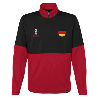 Picture of Outerstuff Mens FIFA World Cup Country 1/4 Zip Top, Black-Red, Medium