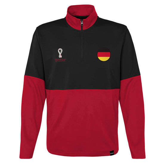 Picture of Outerstuff Mens FIFA World Cup Country 1/4 Zip Top, Black-Red, Medium