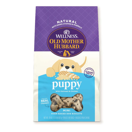 Picture of Old Mother Hubbard by Wellness Classic Natural Puppy Treats, Crunchy Oven-Baked Biscuits, Ideal for Training, Mini Size Dog Treats, 20 ounce bag