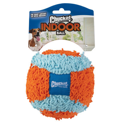 Picture of Chuckit Indoor Fetch Ball Dog Toy (4.75 Inch), Orange and Blue