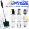 Picture of Holikme Bottle Brush Cleaner Set, 14" Long Handle Stainless Steel Bottle Cleaner Brush, 3 Straw Cleaner Brush, Bottle Cleaning Brush for Water Bottle, Cups, Baby Bottle, Straws Black