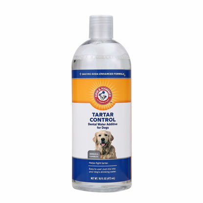 Picture of Arm & Hammer for Pets Dental Water Additive for Dogs, Tartar Control | Dog Dental Care Reduces Plaque & Tartar Buildup Without Brushing | 16 Ounces, Odorless and Flavorless