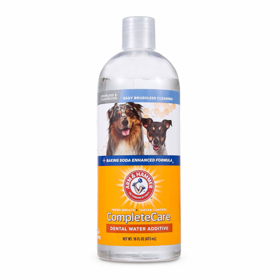 Picture of Arm & Hammer Complete Care Fresh Dental Water Additive for Dogs, 16 Fl Oz - Flavorless Dog Water Additive, Dog Mouth Wash, Dog Dental Rinse, PetWater Additive, Pets Dental Care for Bad Breath