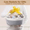 Picture of Goodpick Small Woven Basket, Storage Basket with Handles, Empty Baskets for Gifts, Woven Basket for Toys, Baby Laundry, Diapers, Towels, Snacks, Dog Toy Basket, Easter Basket, 12"x 8" x 5", Gray