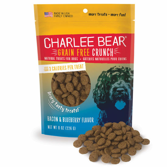 Picture of Charlee Bear Grain Free Crunch Dog Treats, Bacon & Blueberry Flavor, 8 oz