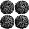 Picture of Fu Store 4-Pack Bath Sponges Shower Loofahs 50g Mesh Balls Sponge for Body Wash Bathroom Men Women - 4pcs Scrubber Cleaning Loofah (50g Black)