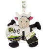 Picture of goDog Checkers Just for Me Sitting Cow Squeaky Plush Dog Toy, Chew Guard Technology - White, Mini