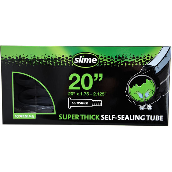 Picture of Slime 30079 Bike Inner Tube with Slime Puncture Sealant, Super Thick, Extra Strong, Self Sealing, Prevent and Repair, Schrader Valve, 20"x 1.75-2.125"