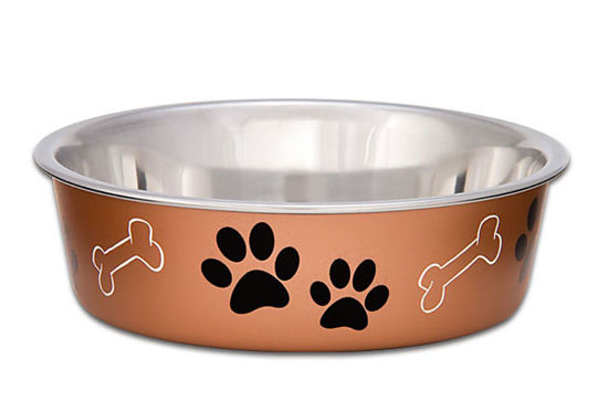 Picture of Loving Pets - Bella Bowls - Dog Food Water Bowl No Tip Stainless Steel Pet Bowl No Skid Spill Proof (Medium, Copper)