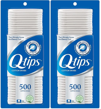 Picture of Q-tips Cotton Swabs For Beauty Care Original Cotton Swab Made With 100% Cotton 500 Count (Pack of 2)