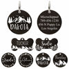 Picture of Ultra Joys Stainless Steel Pet ID Tag Dog Name Tags Personalized Front and Back Engraving, Customized Dog Tags and Cat Tags, Optional Engraved on Both Sides, Round Tag w/Mountain on Top Design, Small