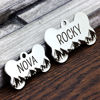 Picture of Ultra Joys Stainless Steel Pet ID Tag Dog Name Tags Personalized Front and Back Engraving, Customized Dog Tags and Cat Tags, Optional Engraved on Both Sides, Bone Tag Mountain Design, Silver Large