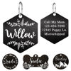 Picture of Ultra Joys Stainless Steel Pet ID Tag Dog Name Tags Personalized Front and Back Engraving, Customized Dog Tags and Cat Tags, Optional Engraved on Both Sides, Hexagon Tag with Vine Design, Large